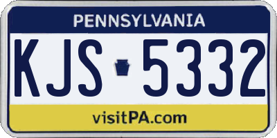 PA license plate KJS5332