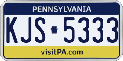 PA license plate KJS5333