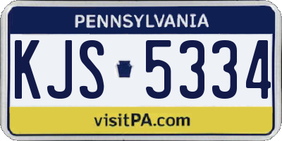 PA license plate KJS5334