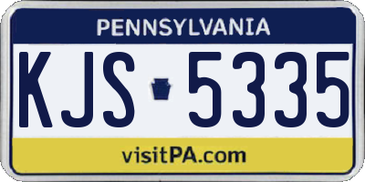 PA license plate KJS5335