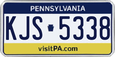 PA license plate KJS5338