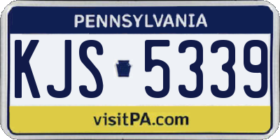 PA license plate KJS5339