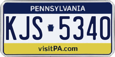 PA license plate KJS5340