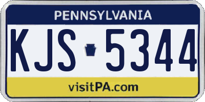 PA license plate KJS5344