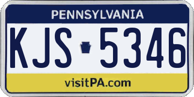 PA license plate KJS5346