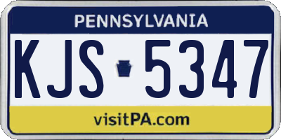 PA license plate KJS5347