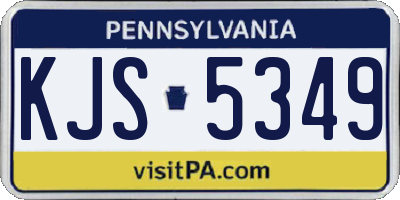 PA license plate KJS5349