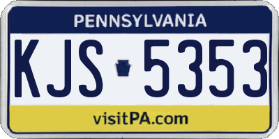 PA license plate KJS5353