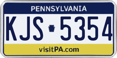 PA license plate KJS5354
