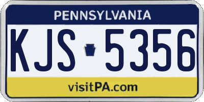 PA license plate KJS5356