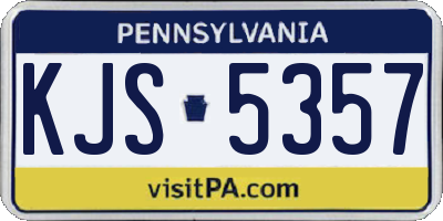 PA license plate KJS5357
