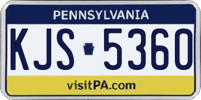 PA license plate KJS5360