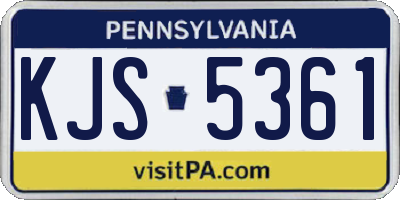 PA license plate KJS5361