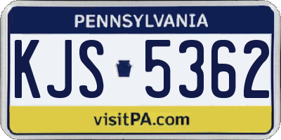 PA license plate KJS5362