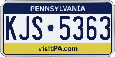 PA license plate KJS5363