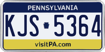 PA license plate KJS5364