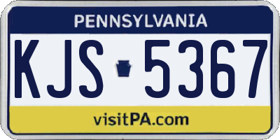 PA license plate KJS5367