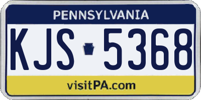 PA license plate KJS5368