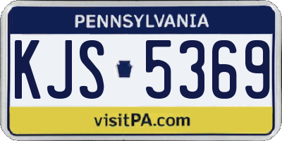 PA license plate KJS5369