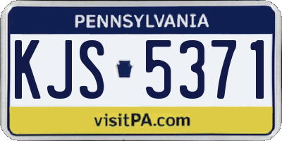 PA license plate KJS5371