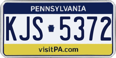 PA license plate KJS5372