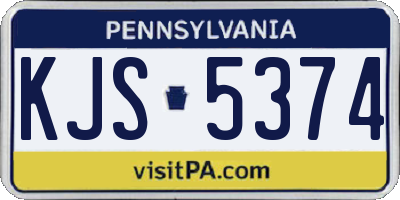 PA license plate KJS5374