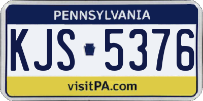 PA license plate KJS5376