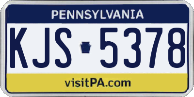 PA license plate KJS5378