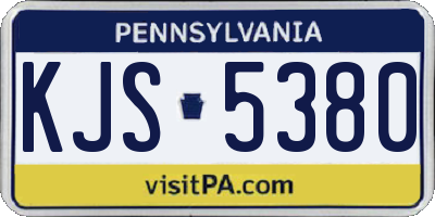 PA license plate KJS5380
