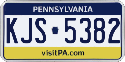 PA license plate KJS5382