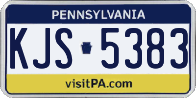 PA license plate KJS5383