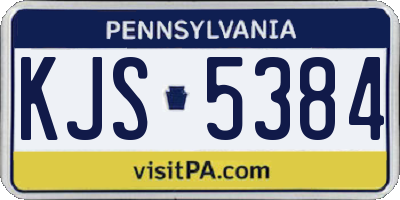 PA license plate KJS5384