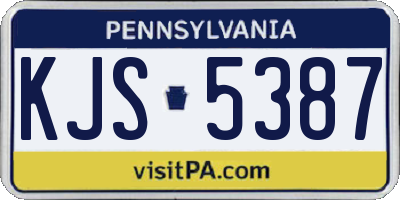 PA license plate KJS5387