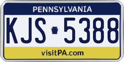 PA license plate KJS5388