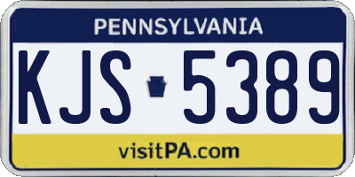 PA license plate KJS5389
