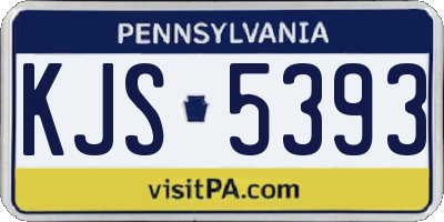 PA license plate KJS5393