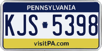 PA license plate KJS5398