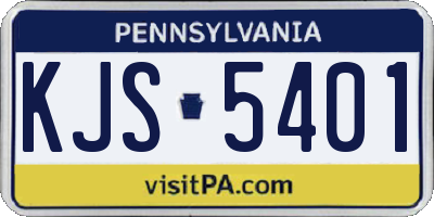 PA license plate KJS5401