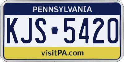 PA license plate KJS5420