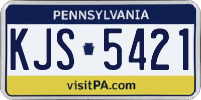 PA license plate KJS5421