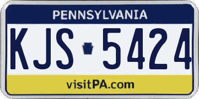 PA license plate KJS5424