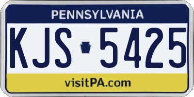 PA license plate KJS5425