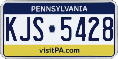 PA license plate KJS5428