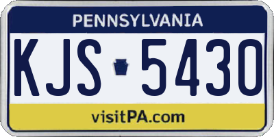 PA license plate KJS5430