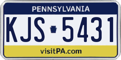 PA license plate KJS5431
