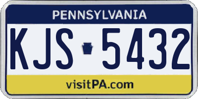 PA license plate KJS5432