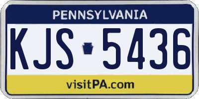 PA license plate KJS5436