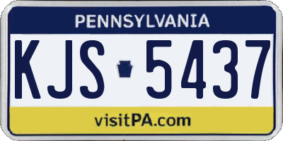 PA license plate KJS5437