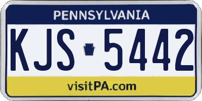 PA license plate KJS5442