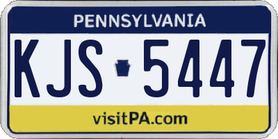 PA license plate KJS5447